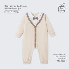 Body dài tay La Pomme bé con thanh lịch - 0,3,6,9,12M Vàng