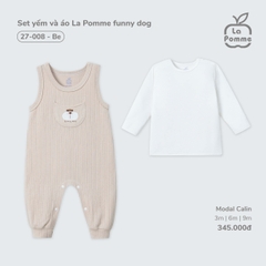 Set yếm và áo La Pomme funny dog - 6,9M Be