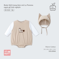 Body thời trang kèm mũ La Pomme ngựa gỗ tinh nghịch - Be (3M,6M,9M)