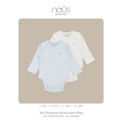 Bodysuit Nous combo dài tay xanh trắng