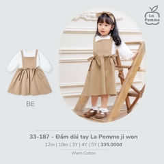 Đầm dài tay La Pomme ji won - 12,18M,3Y,4Y,5Y Be