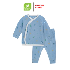Lullaby Bộ cài lệch dài tay NH358N - Xanh in - 1,3,6M
