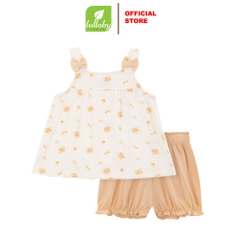 Lullaby Bộ bé gái 2 dây NH361N - Trắng - Be nâu - 9,12,18,24M
