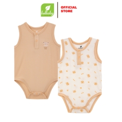 Lullaby Set body bé trai NH365N - Be nâu-Trắng in - 3,6,9M
