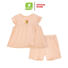 Lullaby Bộ bé gái cộc tay bèo NH366N - Hồng cam - 9,12,18,24M,3Y