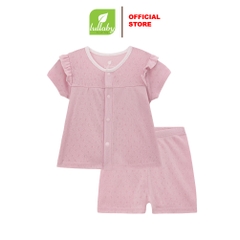 Lullaby Bộ bé gái cộc tay NH378N - Tím - 1,3,6M