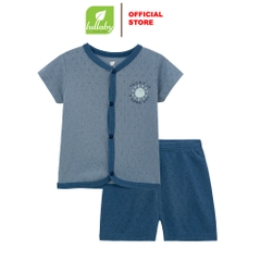 Lullaby Bộ bé trai cài giữa NH379N - Xanh ghi - Xanh navy - 1,3,6M