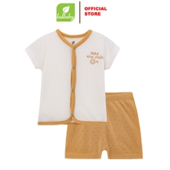 Lullaby Bộ bé trai cài giữa NH379N - Trắng - Be Nâu - 1,3,6M