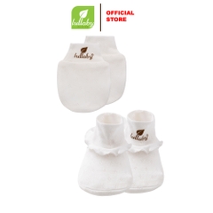 Lullaby Set bao tay + bao chân bé gái NH384N - Trắng - 1M