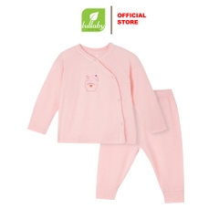 Lullaby Bộ cài lệch dài tay NH400N - Hồng - 1,3,6M