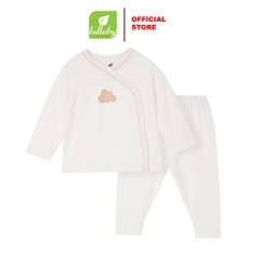 Lullaby Bộ cài lệch dài tay NH400N - Trắng - 1,3,6M