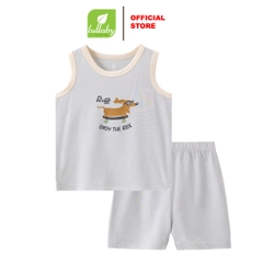 Lullaby Bộ bé trai sát nách viền NH413N - Ghi - 9,12,18,24M,3Y