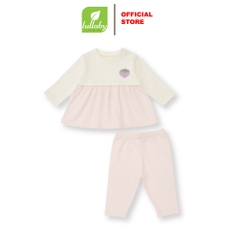 Lullaby Bộ bé gái dài tay NH517N - Ivory - Hồng Nhạt  (9M, 12M, 18M, 24M, 3Y, 4Y)