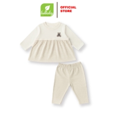Lullaby Bộ bé gái dài tay NH517N - Ivory - Be nâu  (9M, 12M, 18M, 24M, 3Y, 4Y)