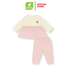 Lullaby Bộ bé gái dài tay NH517N - Ivory - Hồng đậm  (9M, 12M, 18M, 24M, 3Y, 4Y)