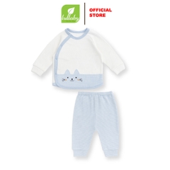 Lullaby Bộ bé trai cài lệch NH541N - Xanh blue  (1M, 3M, 6M)