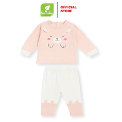 Lullaby Bộ dài tay raglan NH551N - Hồng - Trắng  (9M, 12M, 18M, 24M, 3Y, 4Y)