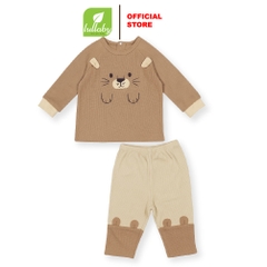 Lullaby Bộ dài tay raglan NH551N - Nâu - Be  (9M, 12M, 18M, 24M, 3Y, 4Y)