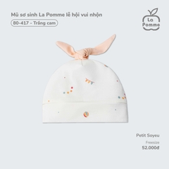 Mũ sơ sinh La Pomme lễ hội vui nhộn - Trắng Cam