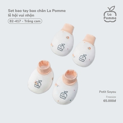 Set bao tay bao chân La Pomme lễ hội vui nhộn - Trắng Cam