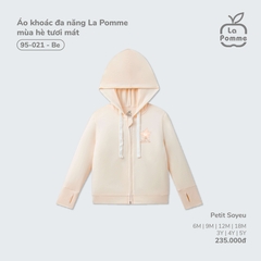 Áo khoác đa năng La Pomme mùa hè tươi mát Be (9M,12M,18M,3Y,4Y,5Y)