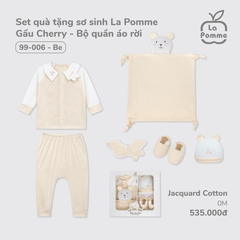 Set quà tặng sơ sinh La Pomme Gấu Cherry - Bộ quần áo rời - 0M Be