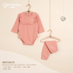 Bộ bodychip Bu baby cài vai dài tay Kyomi Aloha cho bé từ 3 đến 18 tháng