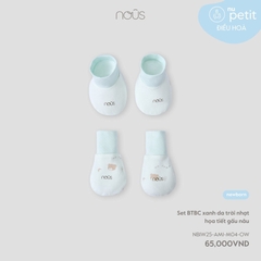 Nous Set BTBC xanh da trời nhạt họa tiết gấu nâu NB