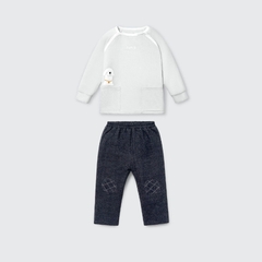 Bộ dài tay La Pomme yêu thương ngọt ngào - 6,9,12,18M,3Y,4Y,5Y Ghi