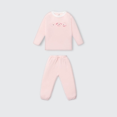 Bộ dài tay La Pomme nhóm bạn chuyện trò - 6,9,12,18M,3Y,4Y,5Y Hồng