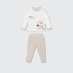 Bộ dài tay La Pomme phối màu sắc thu thơm mát - 6,9,12,18M,3Y,4Y,5Y Be