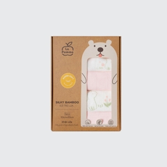 K001 Set 5 Khăn sữa sợi tre lụa La Pomme phối màu (30x30cm) Hồng (thỏ và hoa)