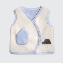 Áo gile La Pomme viền màu happy pola bear - 3,6,9,12,18M,3Y Xanh