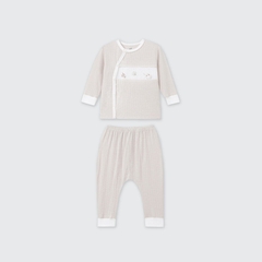 Bộ dài tay cúc lệch La Pomme truy tìm hạt dẻ - Newborn,0M,3M Be
