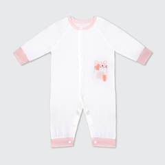 Body dài tay La Pomme Gấu yêu của mẹ - Newborn,0M,3M Trắng