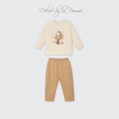 Bộ dài tay La Pomme túi ốp cùng săn hạt dẻ - 6,9,12,18M,3Y,4Y,5Y Be