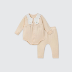 Set body chip dài tay kèm quần La Pomme cánh bướm đáng yêu - 0,3,6M Be
