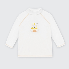 Áo cổ 3cm La Pomme giữ nhiệt bạn nhỏ vui nhộn - 6,9,12,18M,3Y,4Y,5Y Trắng