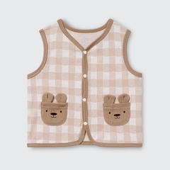 Áo gile La Pomme đôi tai lớn của bác gấu - 3,6,9,12,18M Nâu