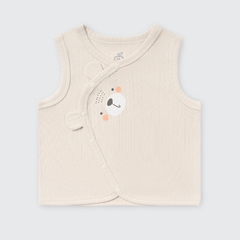 Áo gile La Pomme cúc lệch mùa ấm ghé thăm - 0,3,6,9M Be