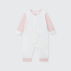 Body dài tay La Pomme họa tiết nhí cách điệu - Newborn,0,3M Hồng