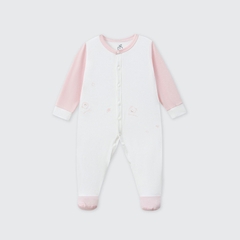 Body dài tay La Pomme liền tất họa tiết nhí cách điệu - Newborn,0,3M Hồng