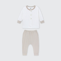 Bộ dài tay cúc giữa La Pomme Mùa hè của bé - Newborn,0M,3M Be