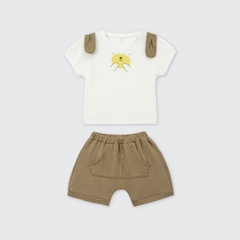 Bộ cộc tay La Pomme Sunny Day - 3,6,9,12,18M Trắng