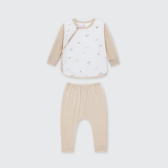 Bộ dài tay La Pomme cúc lệch Họa tiết bé xinh - Newborn,0M,3M Be