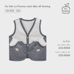Áo Gile La Pomme cách điệu dễ thương - 3,6,9,12M Ghi