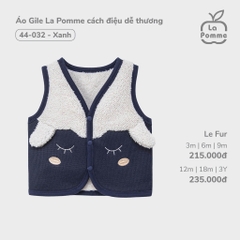 Áo Gile La Pomme cách điệu dễ thương - 3,6,9,12M Xanh