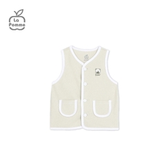 Áo Gile La Pomme viền màu túi đôi Xanh (3M, 6M)