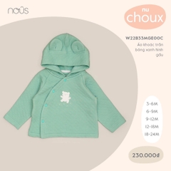 Áo khoác Nous trần bông xanh hình gấu (3M-18M)