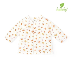 Áo Lullaby cài giữa tay dài bèo bé gái trắng bướm (1M, 3M, 6M, 9M, 12M)